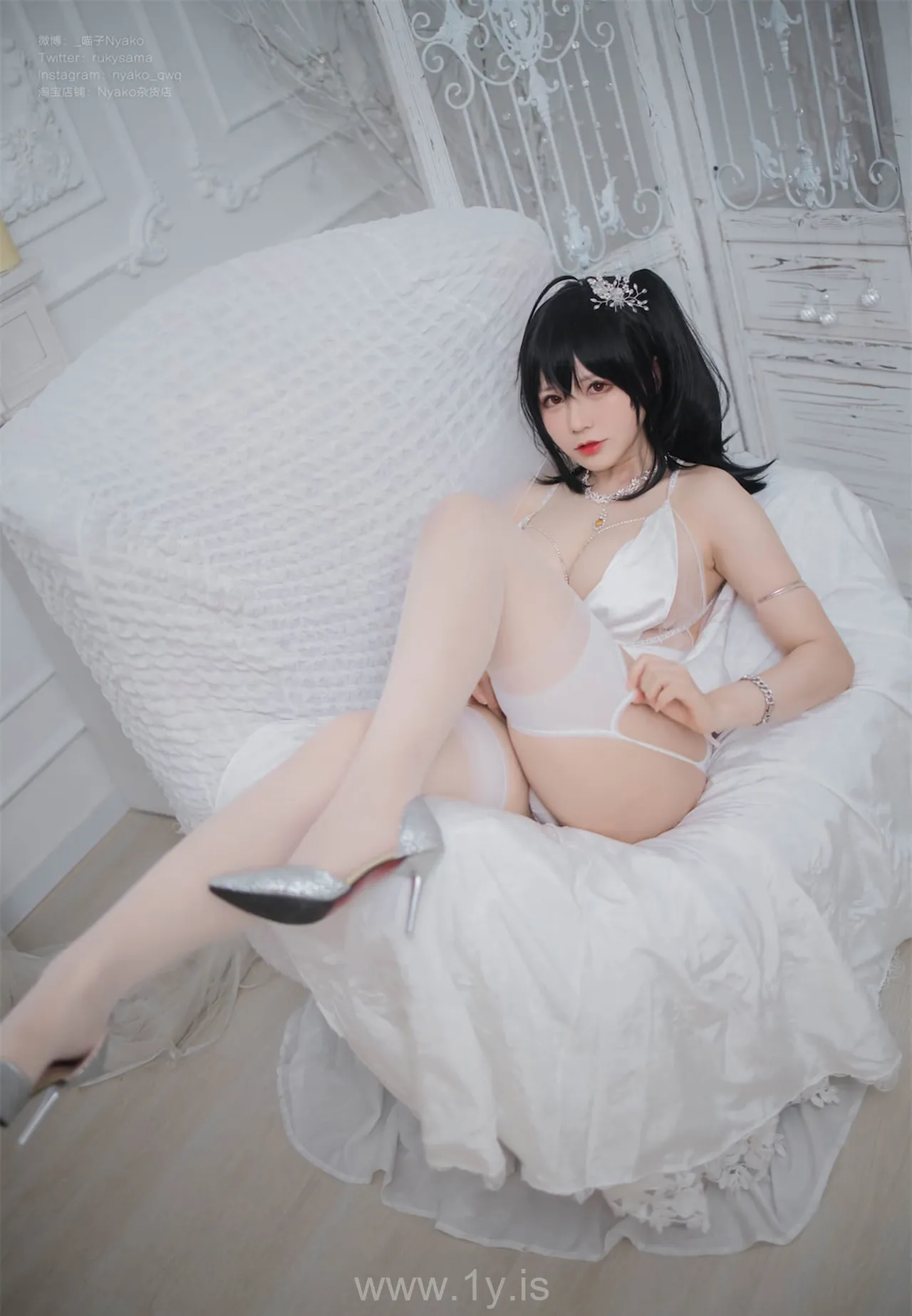 Nyako喵子 NO.043 大凤纯白婚纱